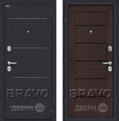 Входная металлическая Дверь Bravo Оптим Техно Венге в Чехове