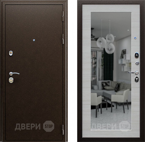 Входная металлическая Дверь АСД Спартак с зеркалом Акация светлая в Чехове