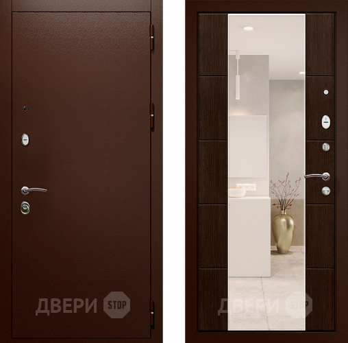 Входная металлическая Входная дверь с зеркалом Райтвер Президент Венге в Чехове