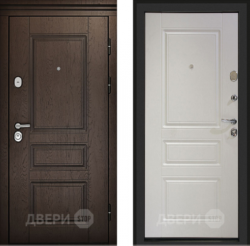 Входная металлическая Дверь (Дверной Континент) Аликанте Белый ясень в Чехове