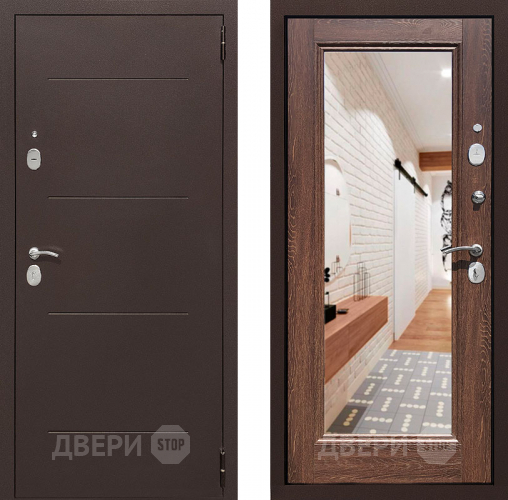 Дверь Престиж 100 с зеркалом Медь/Дуб филадельфия коньяк в Чехове