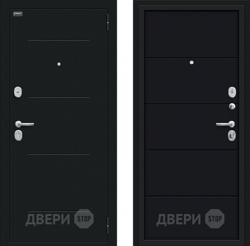 Входная металлическая Дверь Bravo Граффити-1 Букле черное/Total Black в Чехове