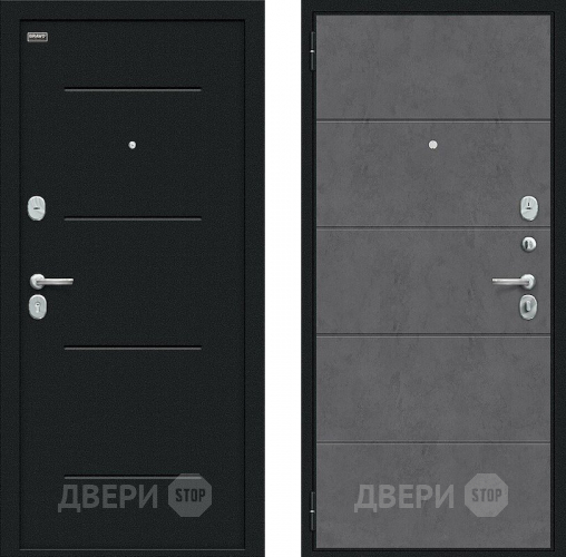 Входная металлическая Дверь внутреннего открывания Bravo Граффити-1 Инсайд Букле черное/Slate Art в Чехове
