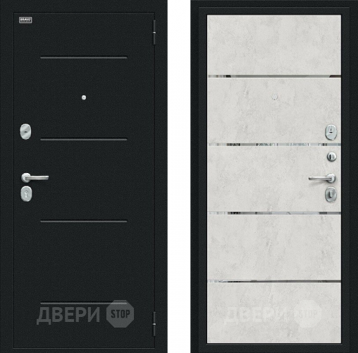 Входная металлическая Дверь Bravo Лайн Букле черное/Look Art в Чехове