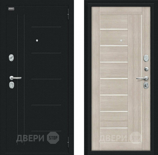 Входная металлическая Дверь Bravo Проф Букле черное/Cappuccino Veralinga в Чехове