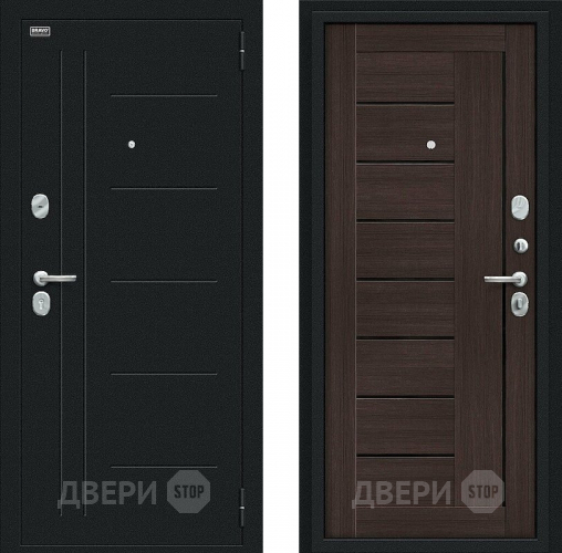 Входная металлическая Дверь Bravo Проф Букле черное/Wenge Veralinga в Чехове