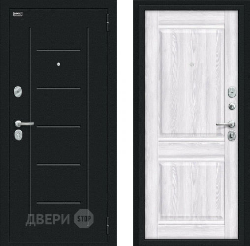 Входная металлическая Дверь Bravo Некст Kale Букле черное/Riviera Ice в Чехове