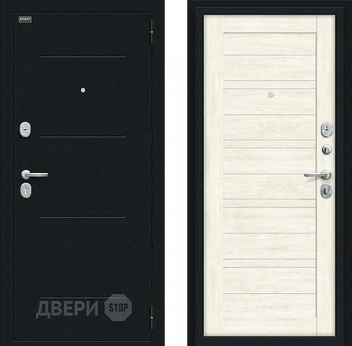 Входная металлическая Дверь Bravo Сити Kale Букле черное/Nordic Oak в Чехове