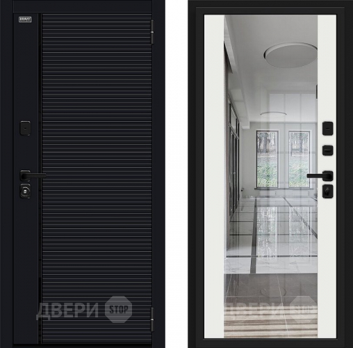 Входная металлическая Дверь Bravo Лайнер-3 Total Black/Off-white в Чехове