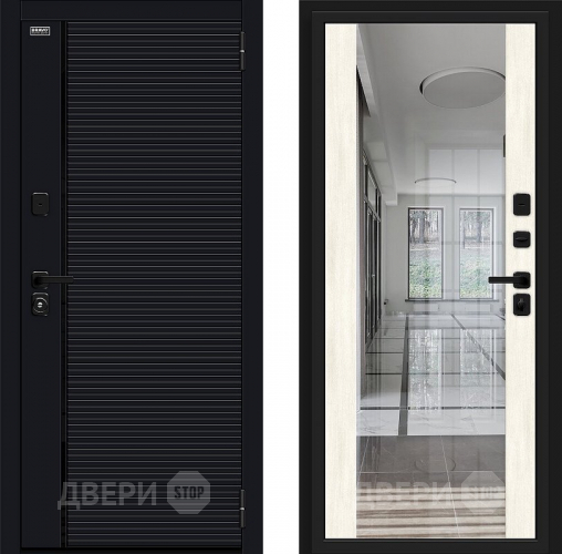 Входная металлическая Дверь Bravo Лайнер-3 Total Black/Nordic Oak в Чехове