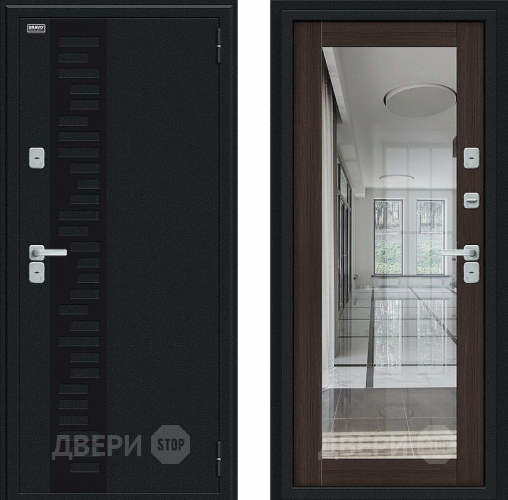 Дверь Bravo Thermo Флэш Декор Букле черное/Wenge Veralinga в Чехове