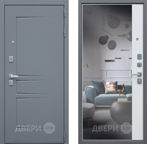 Входная металлическая Дверь АСД Челси с зеркалом в Чехове