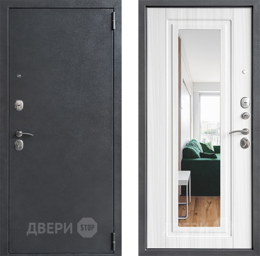 Входная металлическая Дверь Дверной Континент ДК-70 Зеркало Лиственница в Чехове