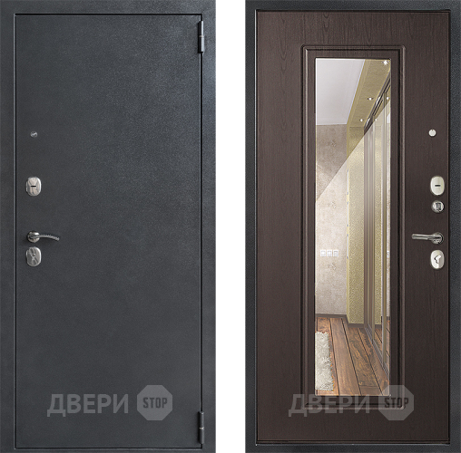 Входная металлическая Дверь Дверной Континент ДК-70 Зеркало Эко Венге в Чехове