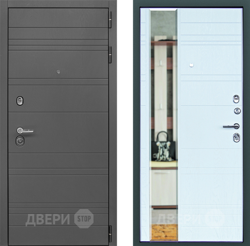 Входная металлическая Дверь Дверной Континент Новелло Белый браш в Чехове