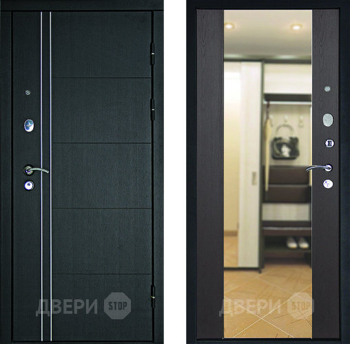 Входная металлическая Дверь Дверной Континент Тепло - Люкс Зеркало Венге в Чехове