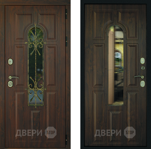 Входная металлическая Дверь Дверной Континент Лион ТЕРМО Темный орех в Чехове