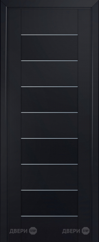Межкомнатная дверь ProfilDoors 45U черный-матовый частично остекленная (графит) в Чехове