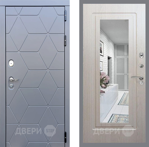 Дверь Стоп КОСМО Зеркало ФЛ-120 Беленый дуб в Чехове