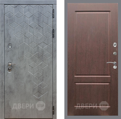 Входная металлическая Дверь Стоп БЕТОН ФЛ-117 Орех премиум в Чехове
