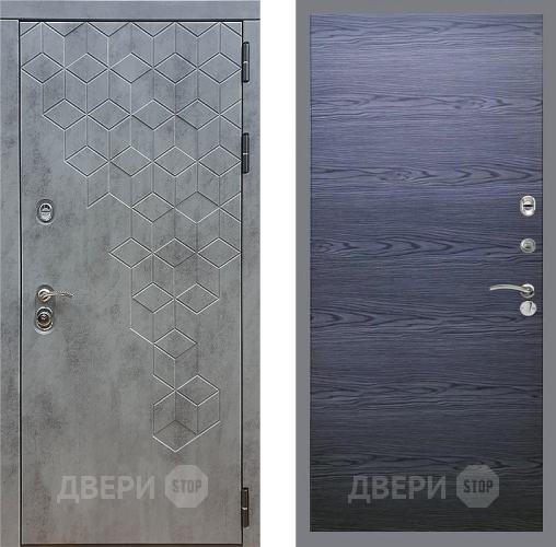 Дверь Стоп БЕТОН Гладкая Дуб тангенальный черный в Чехове