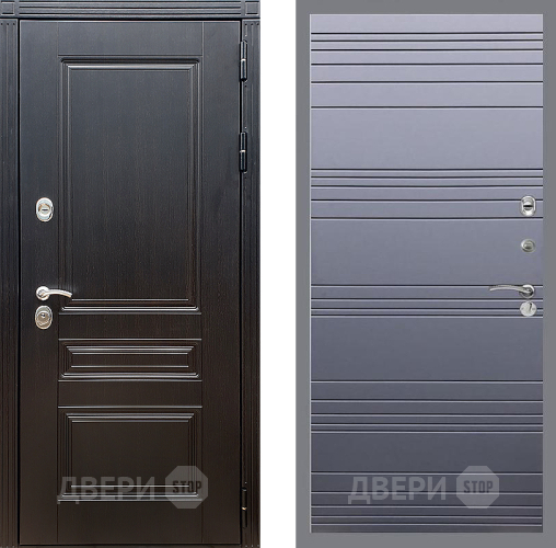 Входная металлическая Дверь Стоп МЕГАПОЛИС Лайн Силк титан в Чехове