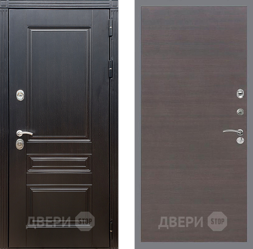 Входная металлическая Дверь Стоп МЕГАПОЛИС Гладкая венге поперечный в Чехове