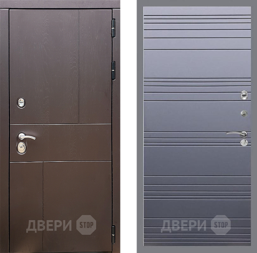 Входная металлическая Дверь Стоп УРБАН Лайн Силк титан в Чехове