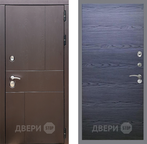 Входная металлическая Дверь Стоп УРБАН Гладкая Дуб тангенальный черный в Чехове
