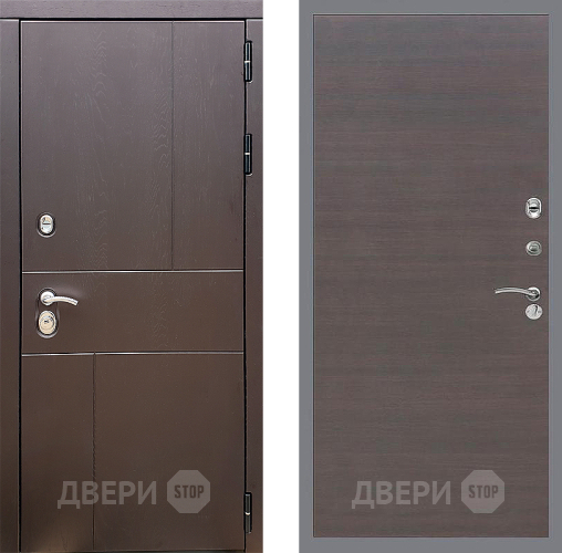 Входная металлическая Дверь Стоп УРБАН Гладкая венге поперечный в Чехове