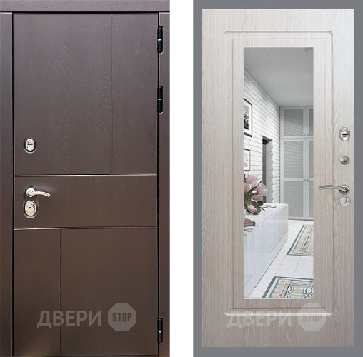 Дверь Стоп УРБАН Зеркало ФЛ-120 Беленый дуб в Чехове