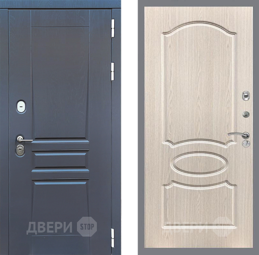 Входная металлическая Дверь Стоп ПЛАТИНУМ ФЛ-128 Беленый дуб в Чехове