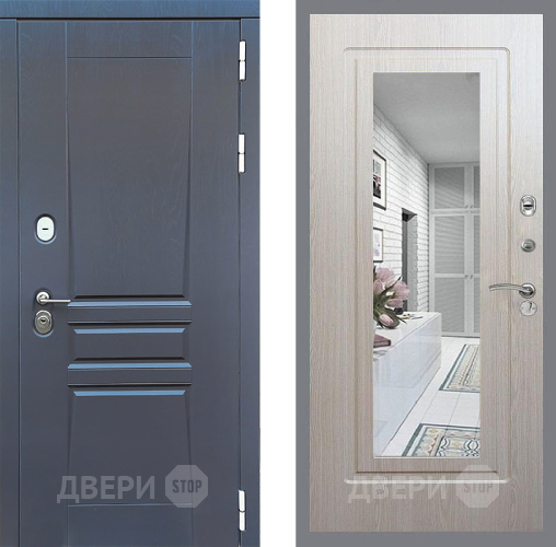 Дверь Стоп ПЛАТИНУМ Зеркало ФЛ-120 Беленый дуб в Чехове