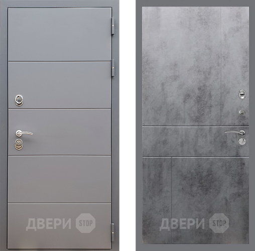 Входная металлическая Дверь Стоп АРТ ГРАФИТ ФЛ-290 Бетон темный в Чехове
