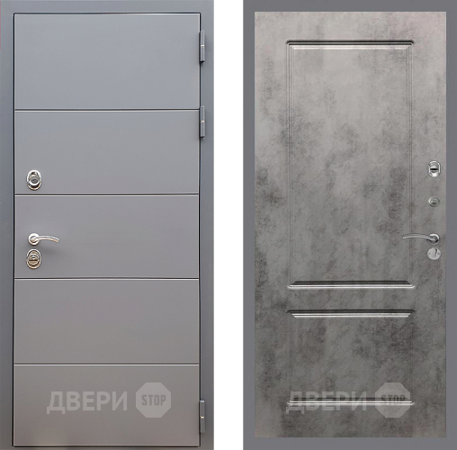 Входная металлическая Дверь Стоп АРТ ГРАФИТ ФЛ-117 Бетон темный в Чехове