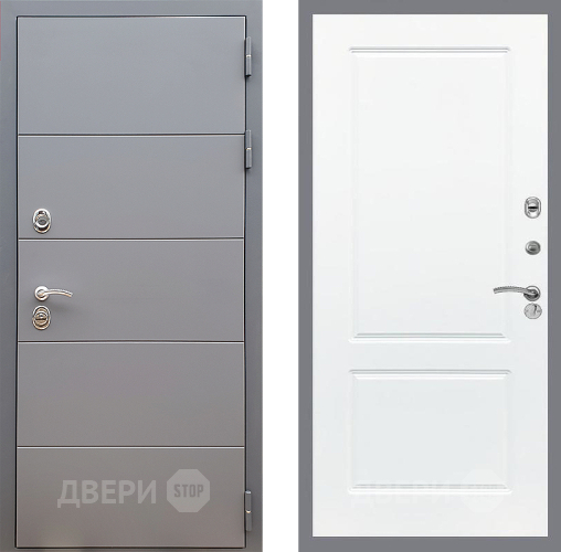 Входная металлическая Дверь Стоп АРТ ГРАФИТ ФЛ-117 Силк Сноу в Чехове