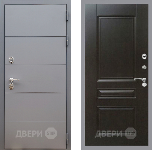 Входная металлическая Дверь Стоп АРТ ГРАФИТ ФЛ-243 Венге в Чехове