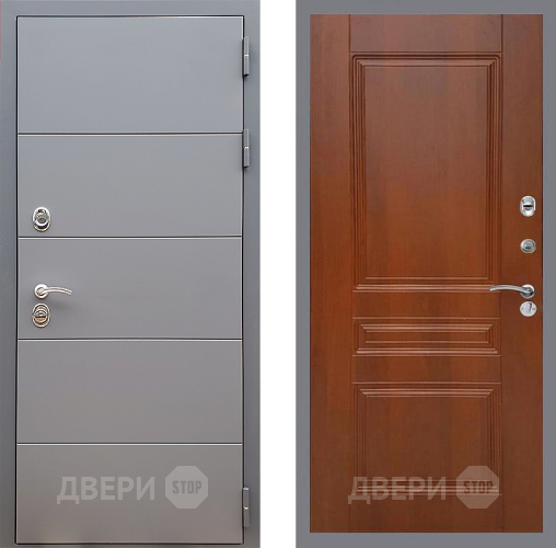 Входная металлическая Дверь Стоп АРТ ГРАФИТ ФЛ-243 Итальянский орех в Чехове