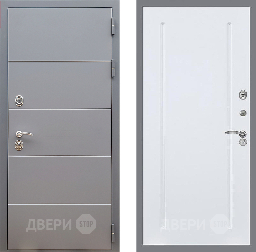 Входная металлическая Дверь Стоп АРТ ГРАФИТ ФЛ-68 Силк Сноу в Чехове