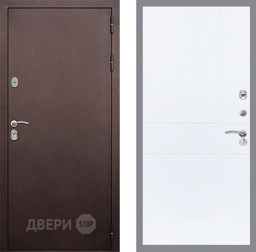 Входная металлическая Дверь Стоп КЛАССИК Медь ФЛ-290 Силк Сноу в Чехове