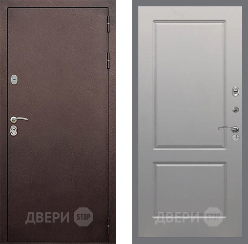 Входная металлическая Дверь Стоп КЛАССИК Медь ФЛ-117 Грей софт в Чехове