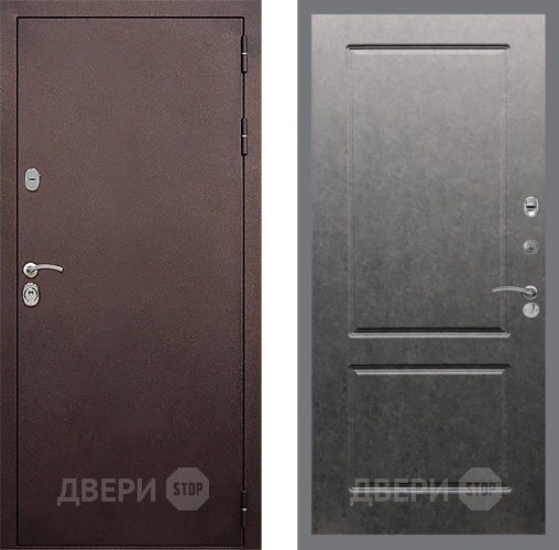 Входная металлическая Дверь Стоп КЛАССИК Медь ФЛ-117 Штукатурка графит в Чехове