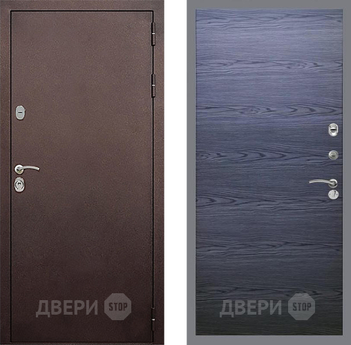Входная металлическая Дверь Стоп КЛАССИК Медь Гладкая Дуб тангенальный черный в Чехове