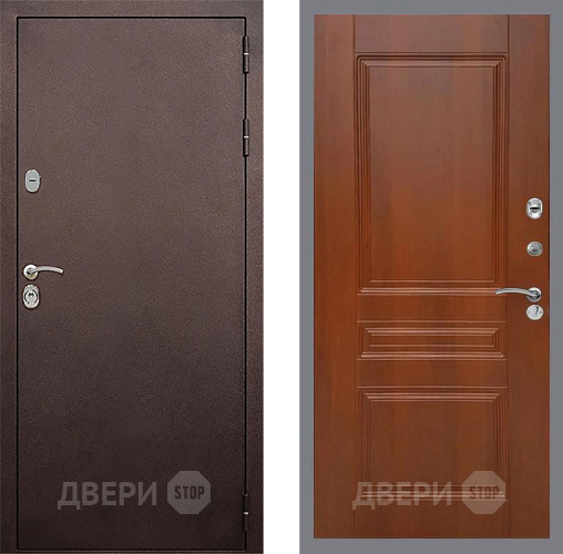 Входная металлическая Дверь Стоп КЛАССИК Медь ФЛ-243 Итальянский орех в Чехове