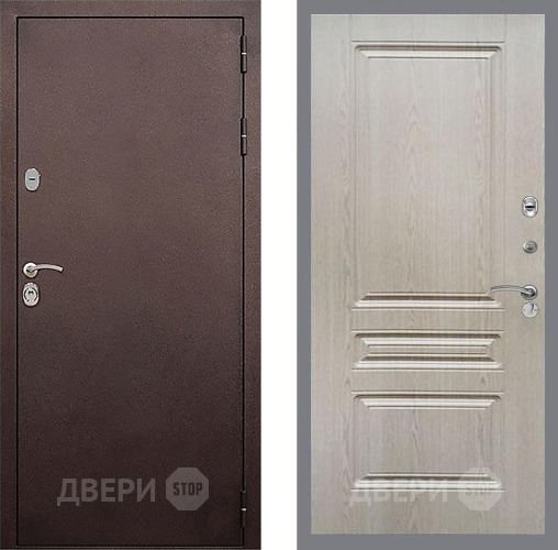 Входная металлическая Дверь Стоп КЛАССИК Медь ФЛ-243 Беленый дуб в Чехове