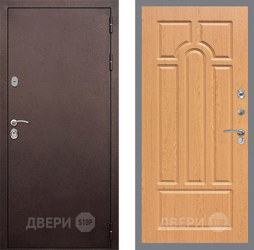 Входная металлическая Дверь Стоп КЛАССИК Медь ФЛ-58 Дуб в Чехове
