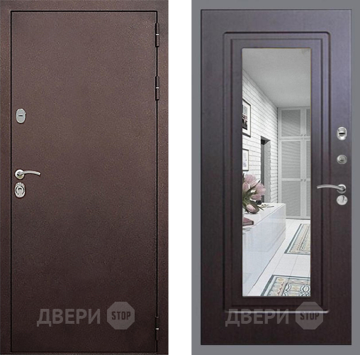 Дверь Стоп КЛАССИК Медь Зеркало ФЛ-120 Венге в Чехове