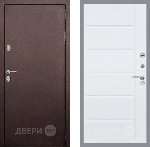 Входная металлическая Дверь Стоп КЛАССИК Медь ФЛ-102 Белый ясень в Чехове