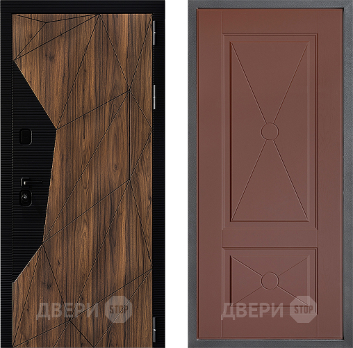 Входная металлическая Дверь Дверной континент ДК-11 ФЛ-617 Ясень шоколадный в Чехове