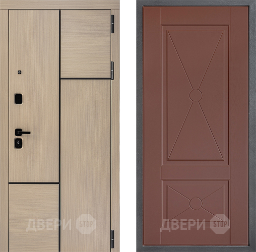 Входная металлическая Дверь Дверной континент ДК-14 ФЛ-617 Ясень шоколадный в Чехове